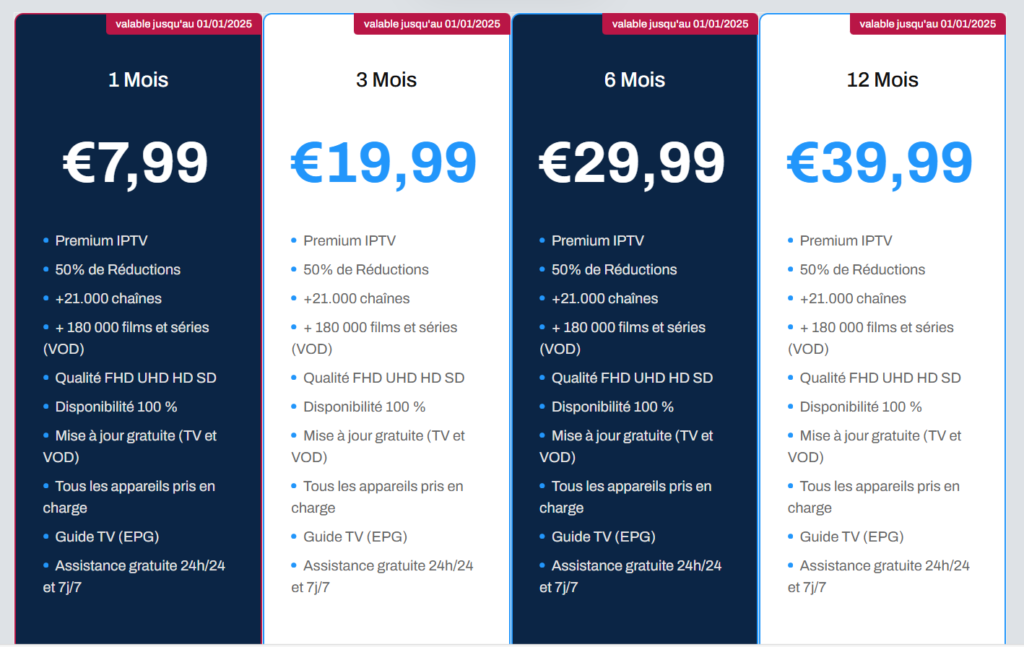 Premium IPTV OTT Tarifs